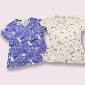 Lot of 2 scrub top size XS